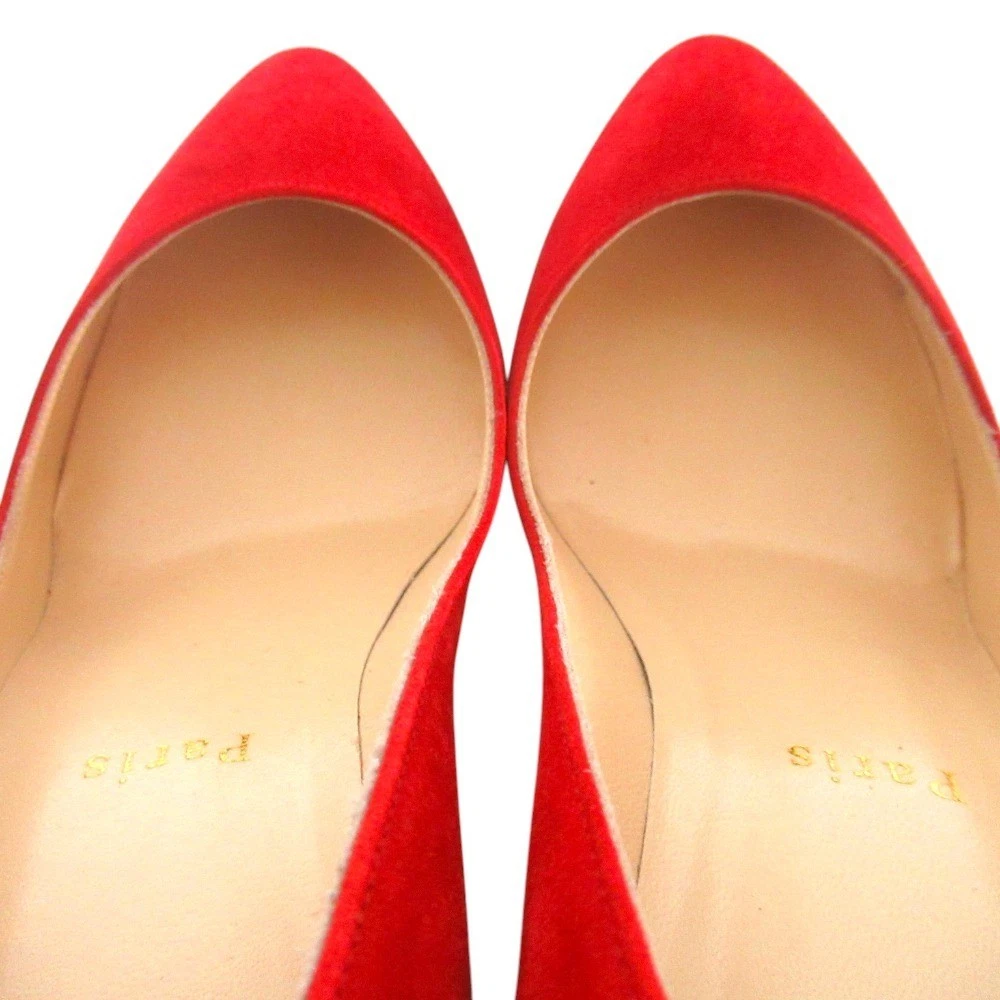 Christian Louboutin ELOISE 85 鞋跟高跟鞋凉鞋 EU:36 美国:6 红色麂皮绒杏仁鞋头-