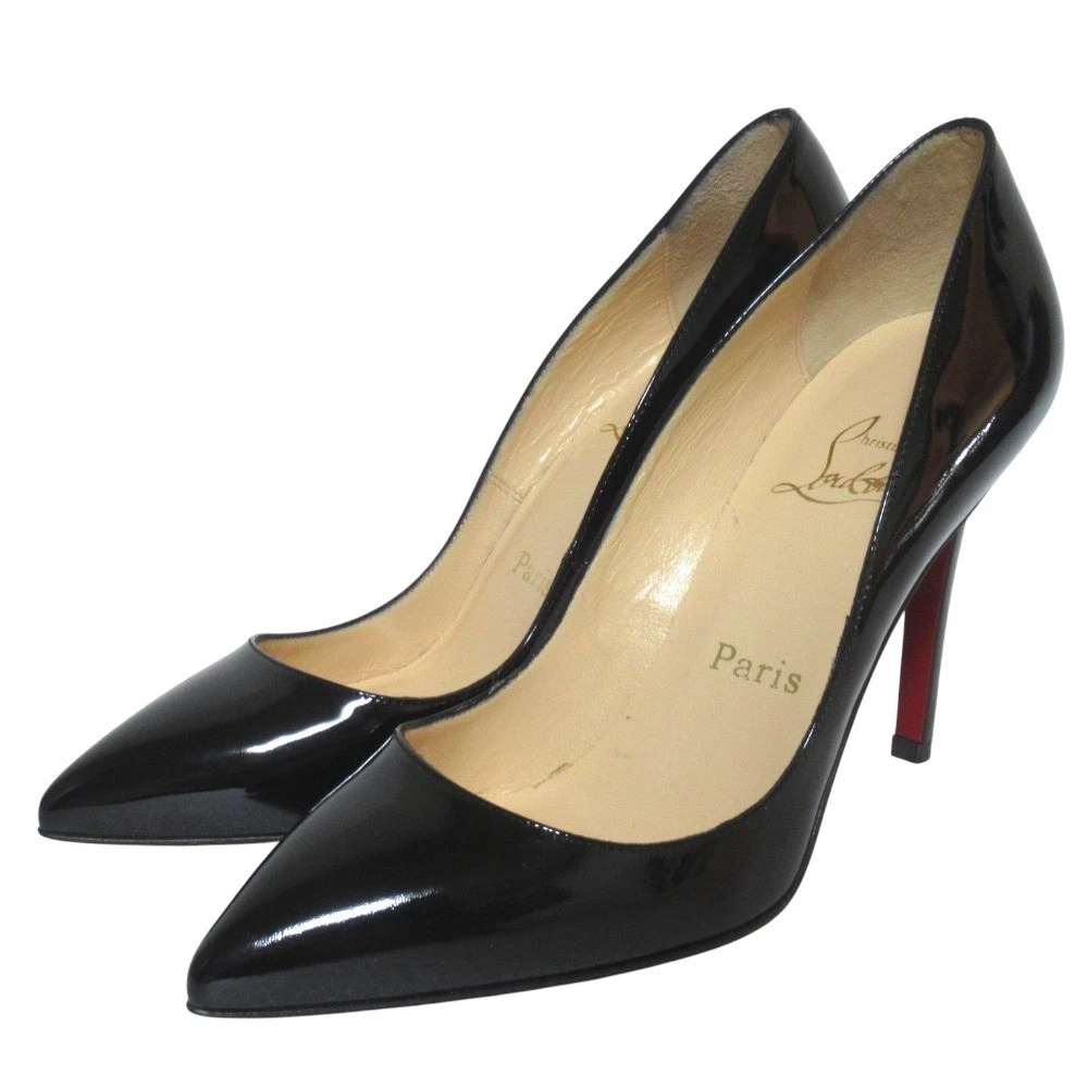 Christian Louboutin PIGALLE 100 鞋跟高跟鞋凉鞋 EU:36.5 US:6.5 黑色皮革-