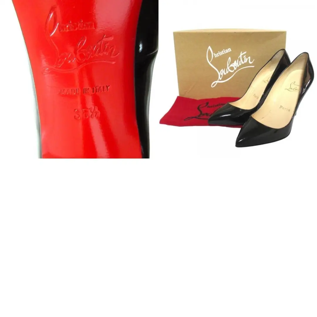 Christian Louboutin PIGALLE 100 鞋跟高跟鞋凉鞋 EU:36.5 US:6.5 黑色皮革-