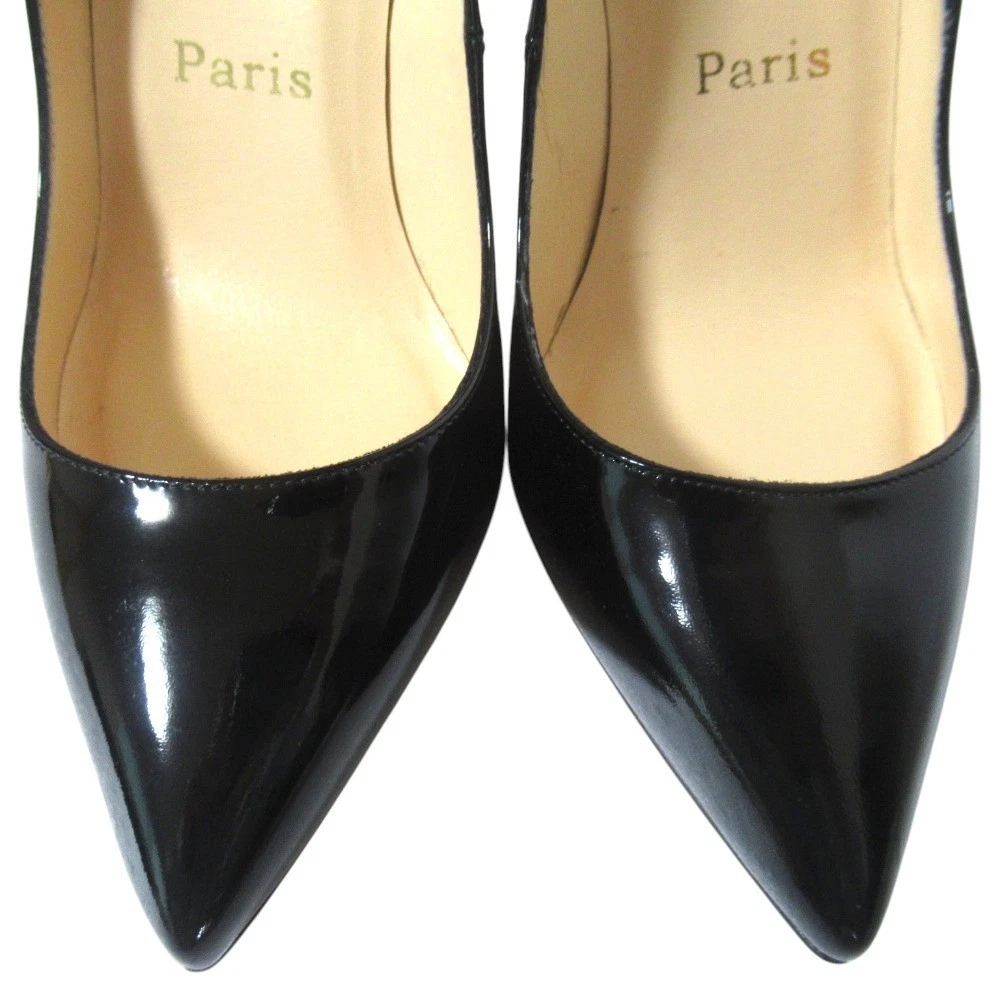 Christian Louboutin PIGALLE 100 鞋跟高跟鞋凉鞋 EU:36.5 US:6.5 黑色皮革-