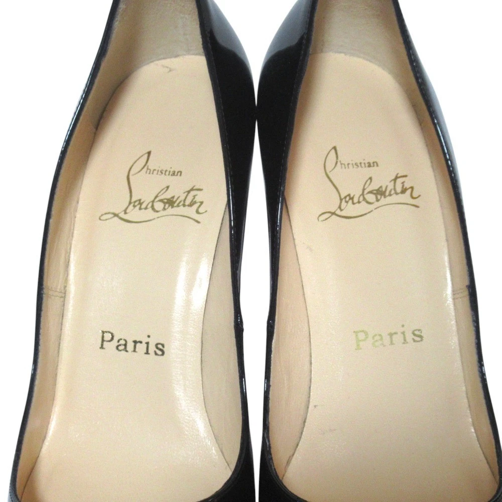 Christian Louboutin PIGALLE 100 鞋跟高跟鞋凉鞋 EU:36.5 US:6.5 黑色皮革-