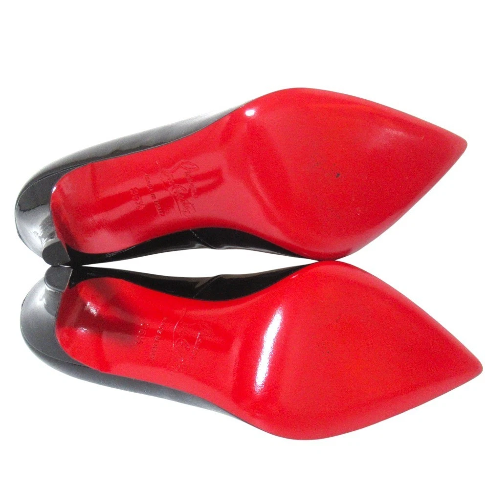 Christian Louboutin PIGALLE 100 鞋跟高跟鞋凉鞋 EU:36.5 US:6.5 黑色皮革-