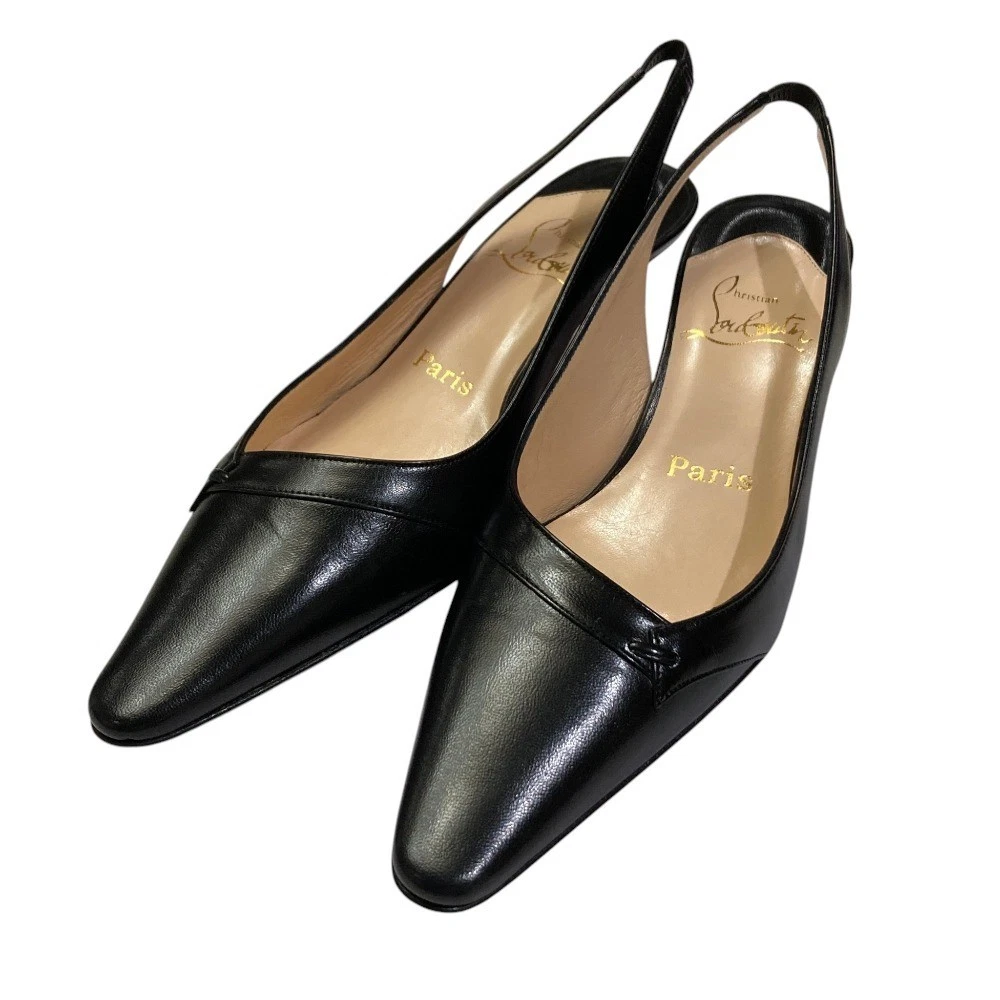 Christian Louboutin 高跟鞋 凉鞋 露跟 EU:36 美国:6 黑色皮革-