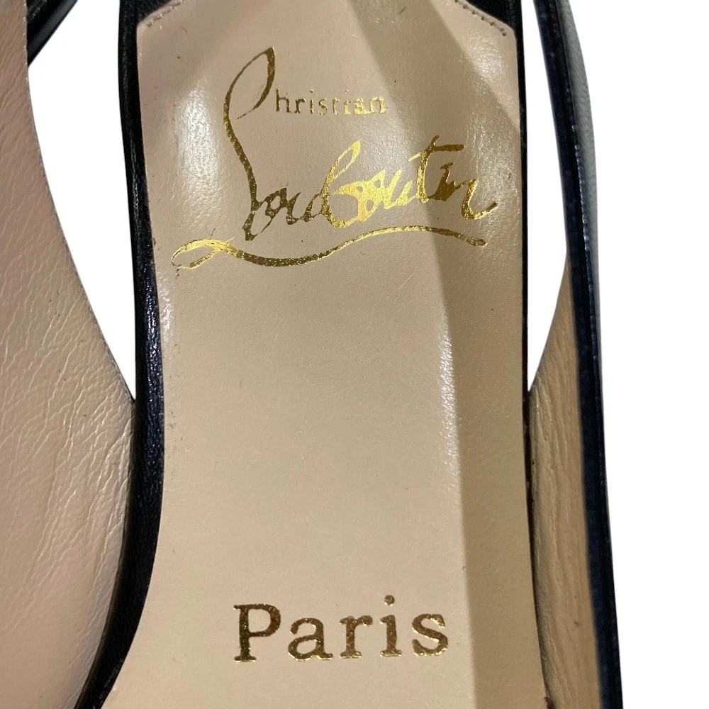 Christian Louboutin 高跟鞋 凉鞋 露跟 EU:36 美国:6 黑色皮革-