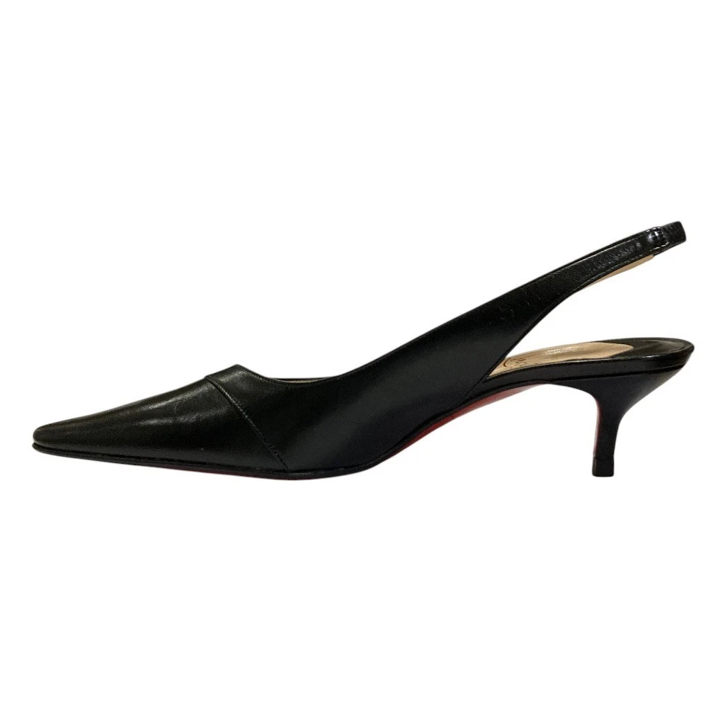 Christian Louboutin 高跟鞋 凉鞋 露跟 EU:36 美国:6 黑色皮革-