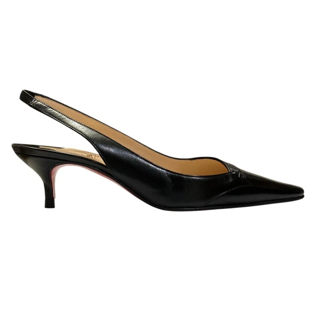 Christian Louboutin 高跟鞋 凉鞋 露跟 EU:36 美国:6 黑色皮革-