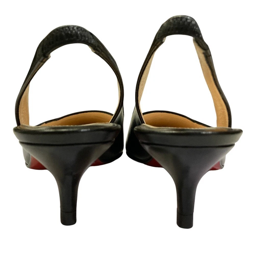 Christian Louboutin 高跟鞋 凉鞋 露跟 EU:36 美国:6 黑色皮革-