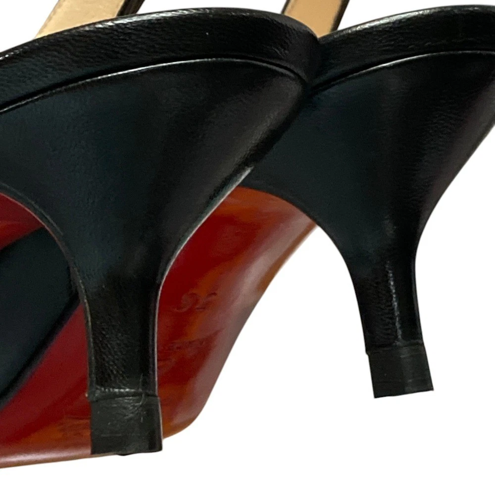 Christian Louboutin 高跟鞋 凉鞋 露跟 EU:36 美国:6 黑色皮革-