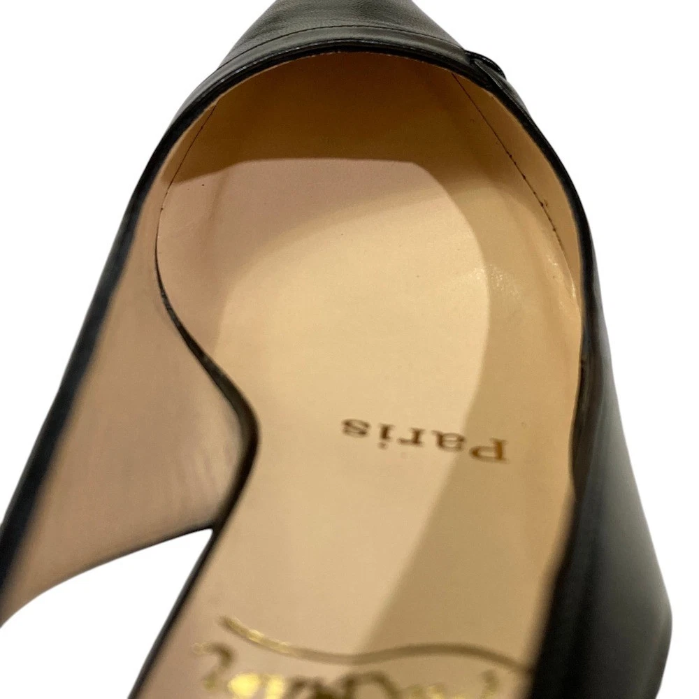 Christian Louboutin 高跟鞋 凉鞋 露跟 EU:36 美国:6 黑色皮革-