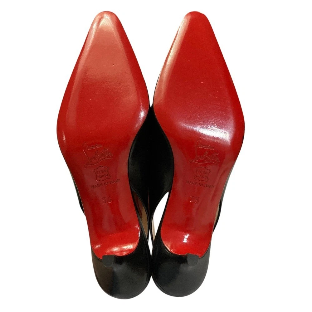 Christian Louboutin 高跟鞋 凉鞋 露跟 EU:36 美国:6 黑色皮革-