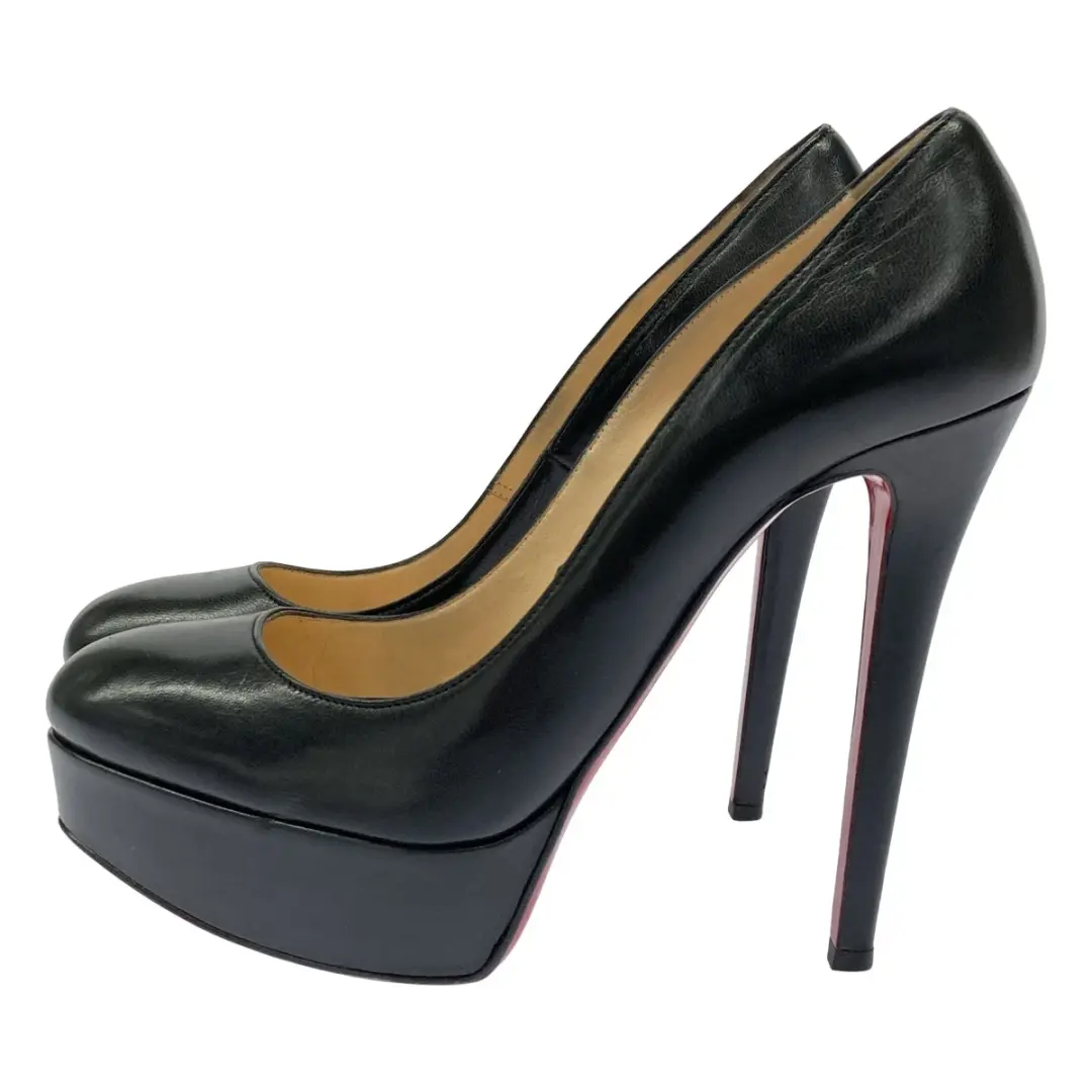 Christian Louboutin 高跟鞋 凉鞋 EU:36.5 US:6.5 黑色皮革-
