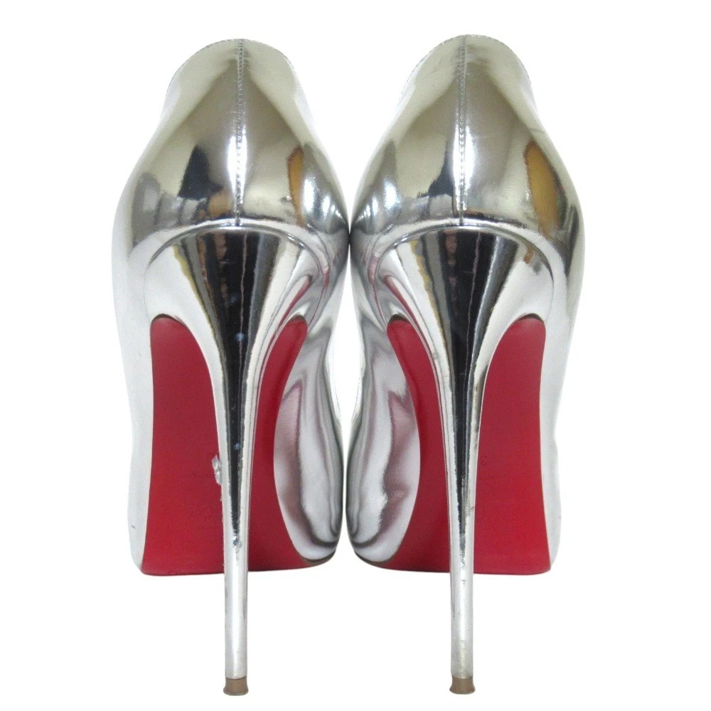Christian Louboutin Hot Chick 120 鞋跟高跟鞋凉鞋 EU:39 美国:9 银色皮革-