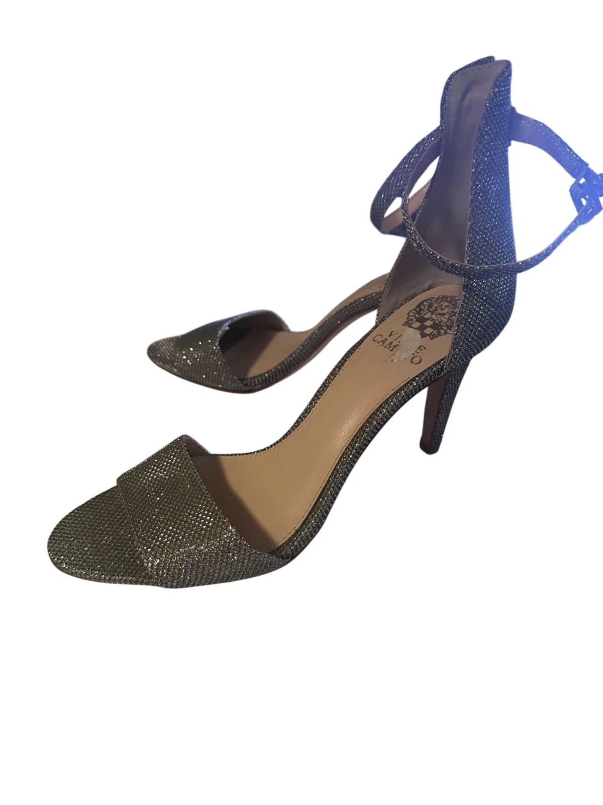 Vince Camuto 银色绑带高跟鞋 8.5M VC-Court 码-