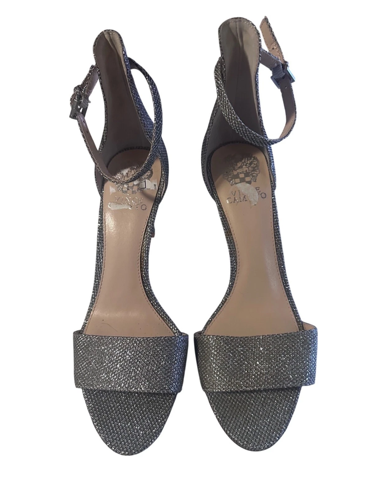 Vince Camuto 银色绑带高跟鞋 8.5M VC-Court 码-