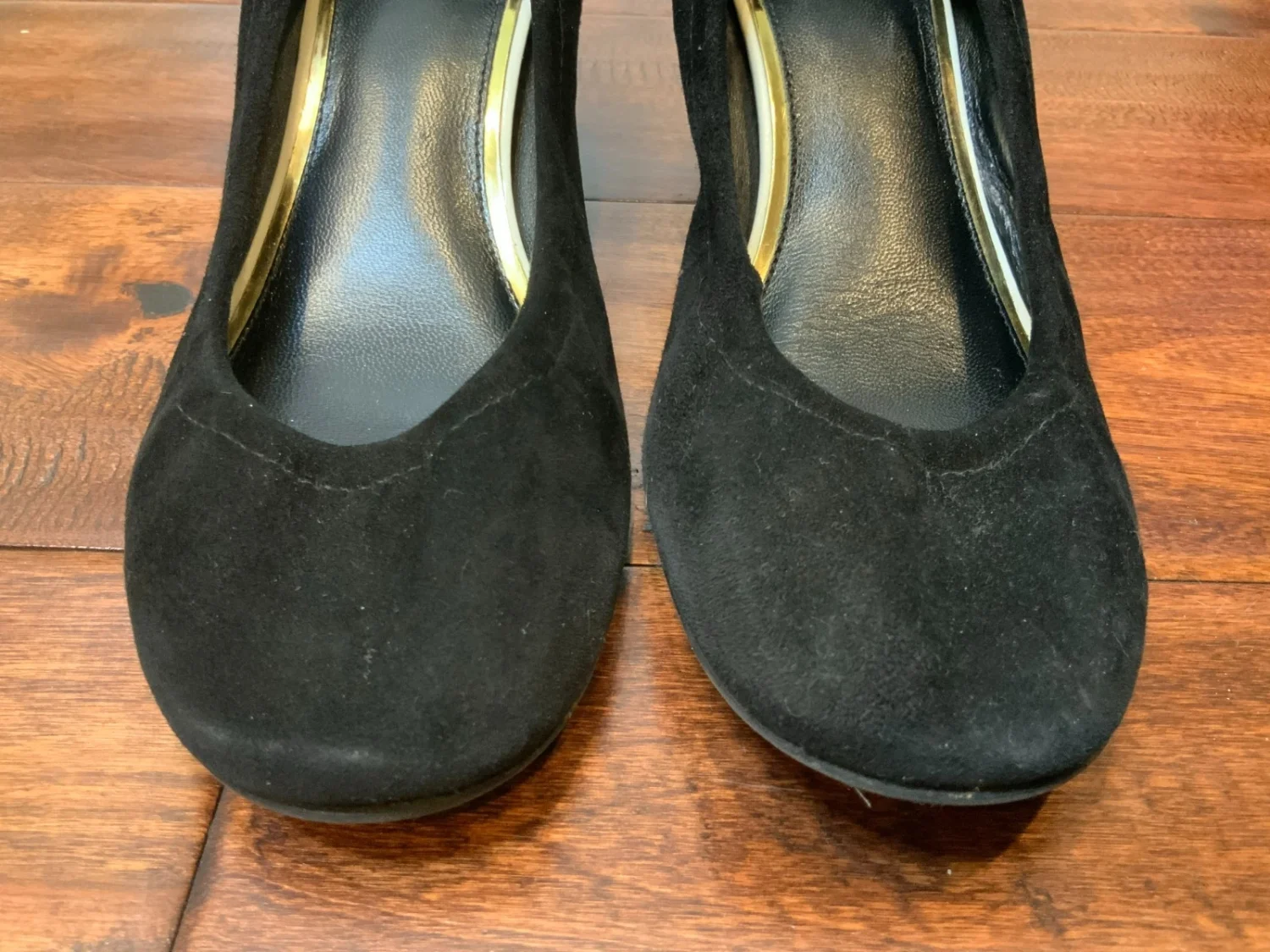 Lanvin Paris 黑色麂皮绒圆头粗跟,尺寸 38.5 | 8.5-