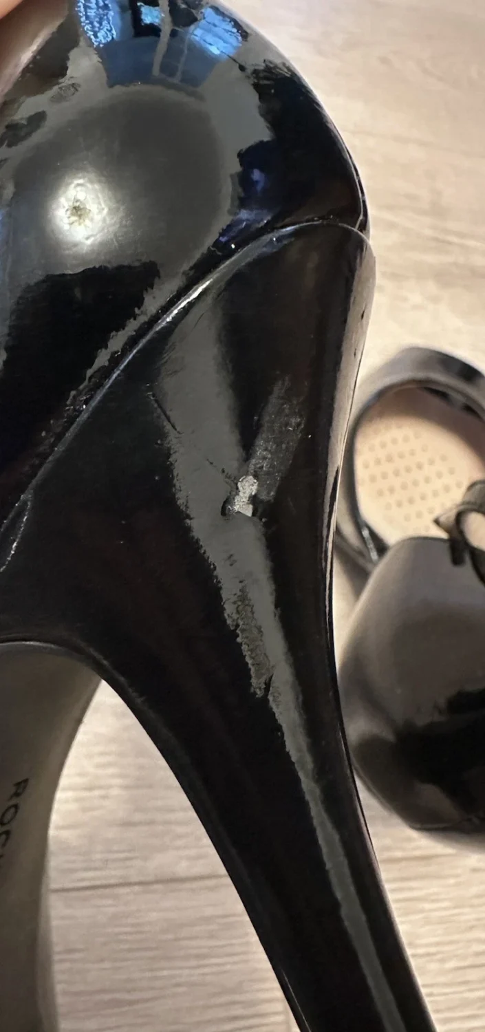 Rockport Adiprene Adidas 高跟鞋女式 6.5 码黑色漆皮露趾-