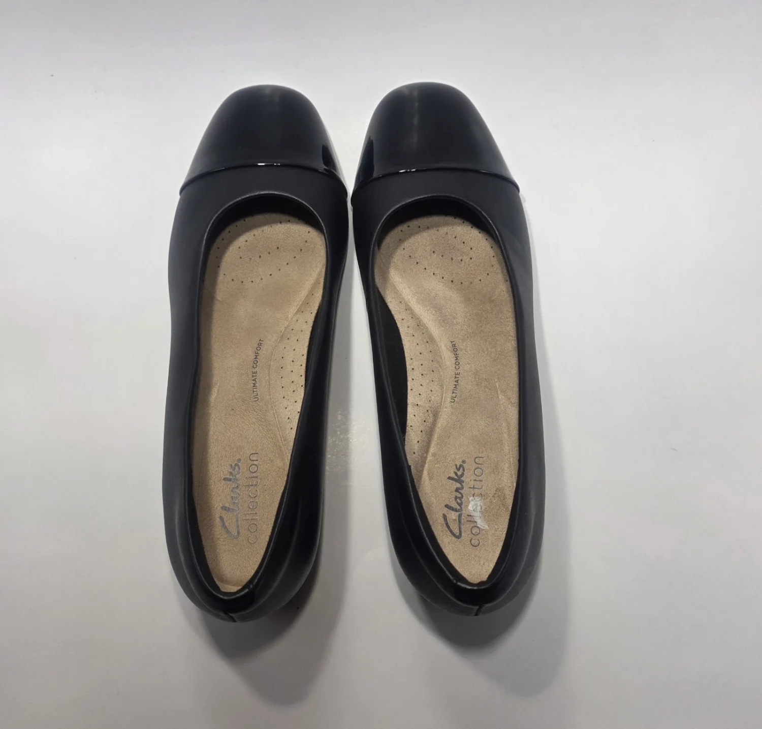 Clarks Collection – 皮革鞋头粗跟高跟鞋 9 码-