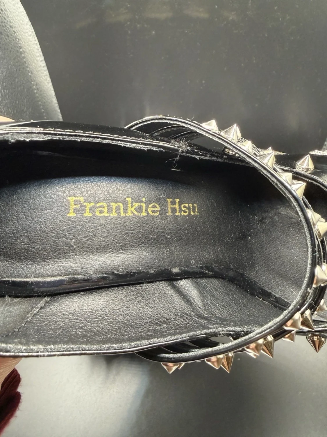 Frankie Hsu Goth 性感厚底镶嵌厚底高跟鞋黑色 5 码-