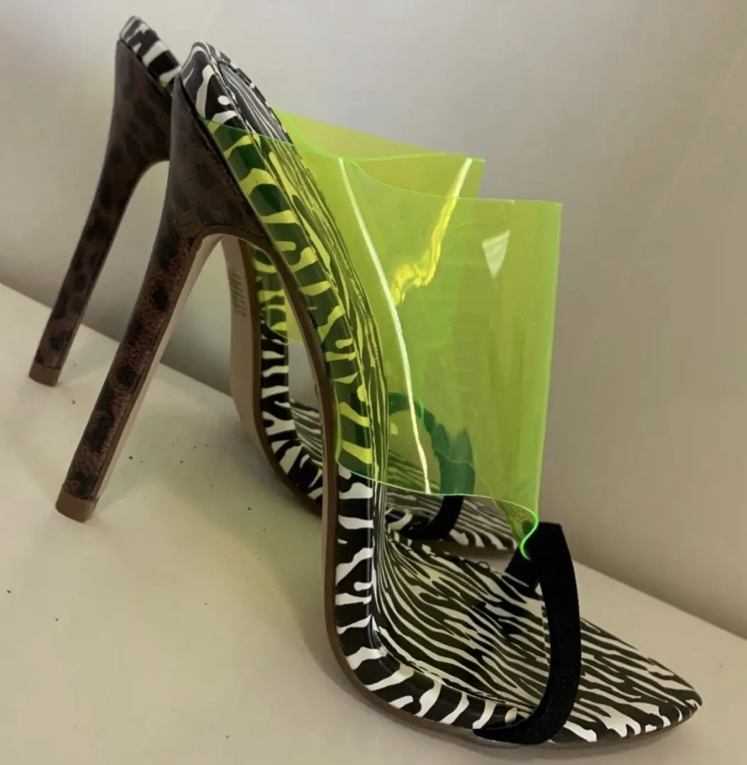 Shoe Dazzle女式8.5骡子4英寸细高跟鞋-