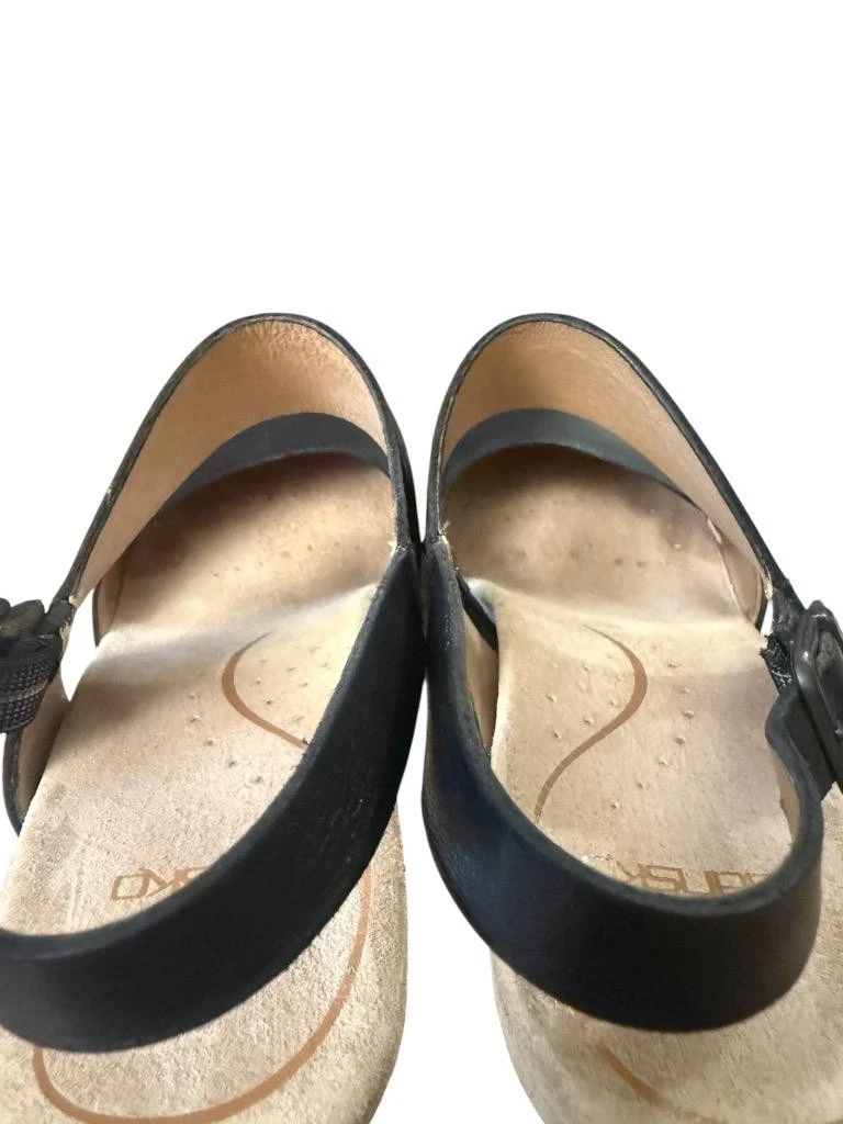 Dansko Thea 露跟厚底镂空高跟鞋黑色皮革女式 38 码 US 8-