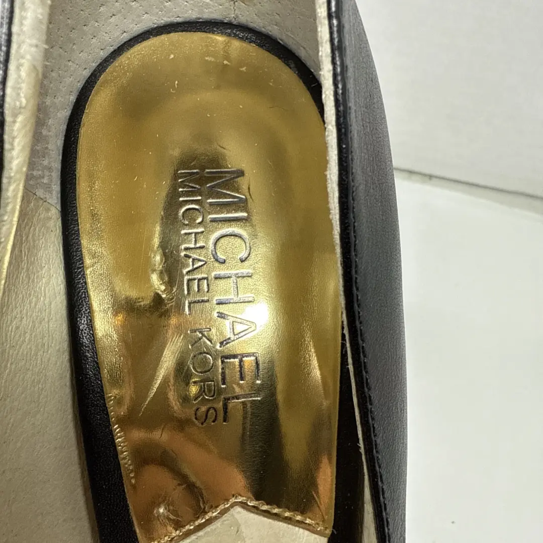 Michael Kors 皮革 6.5 黑色 Hamilton Platform Pump 细高跟鞋。-