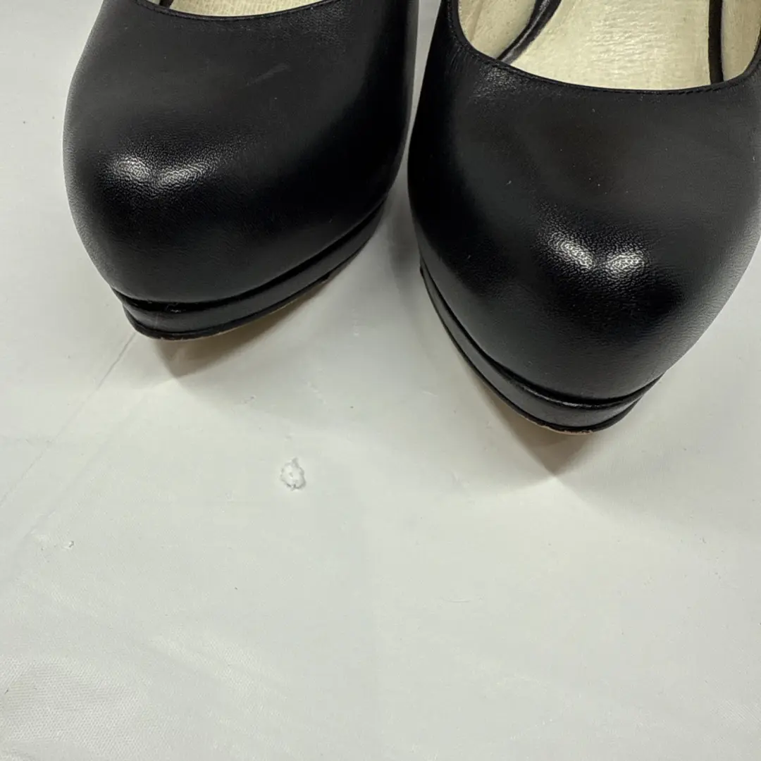 Michael Kors 皮革 6.5 黑色 Hamilton Platform Pump 细高跟鞋。-