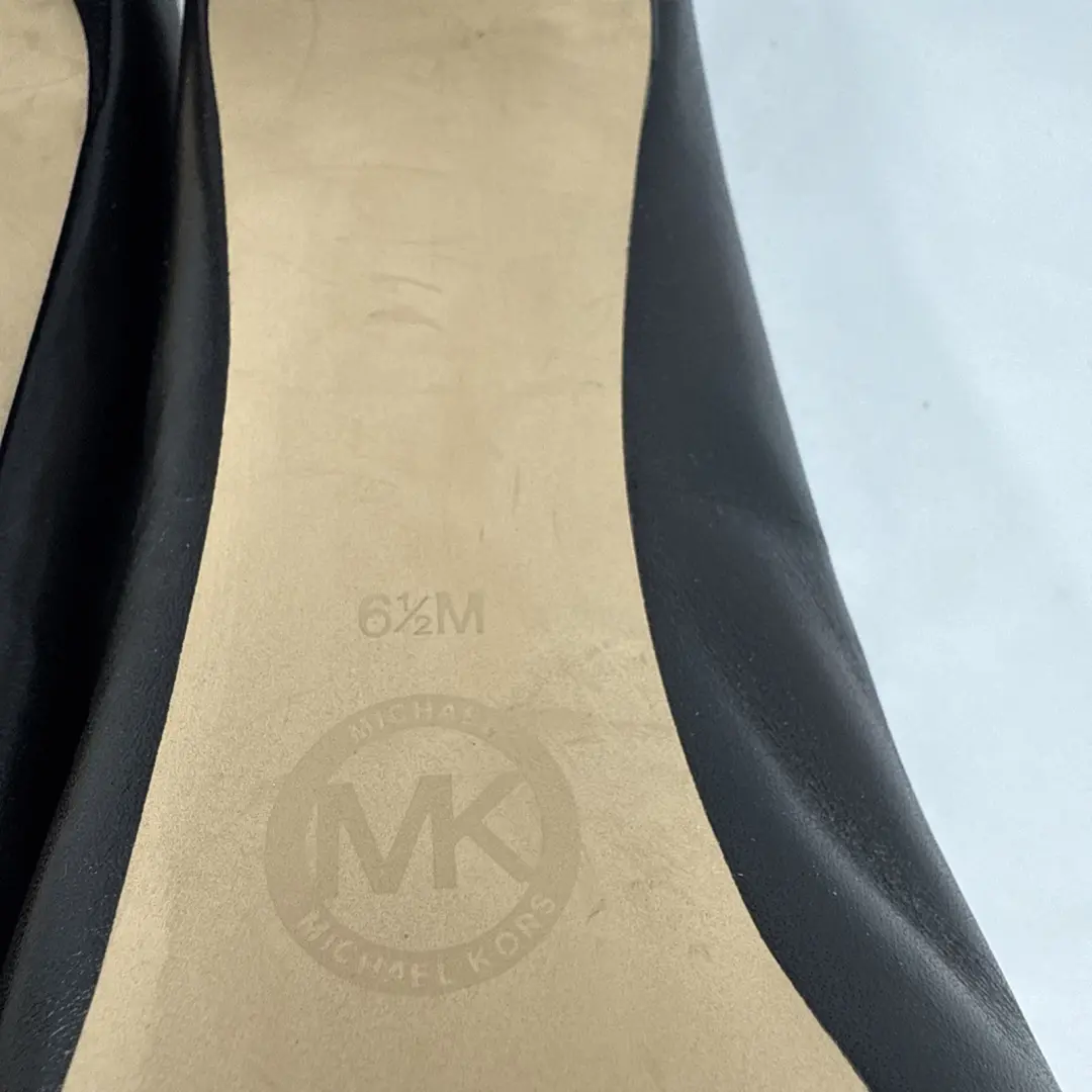 Michael Kors 皮革 6.5 黑色 Hamilton Platform Pump 细高跟鞋。-