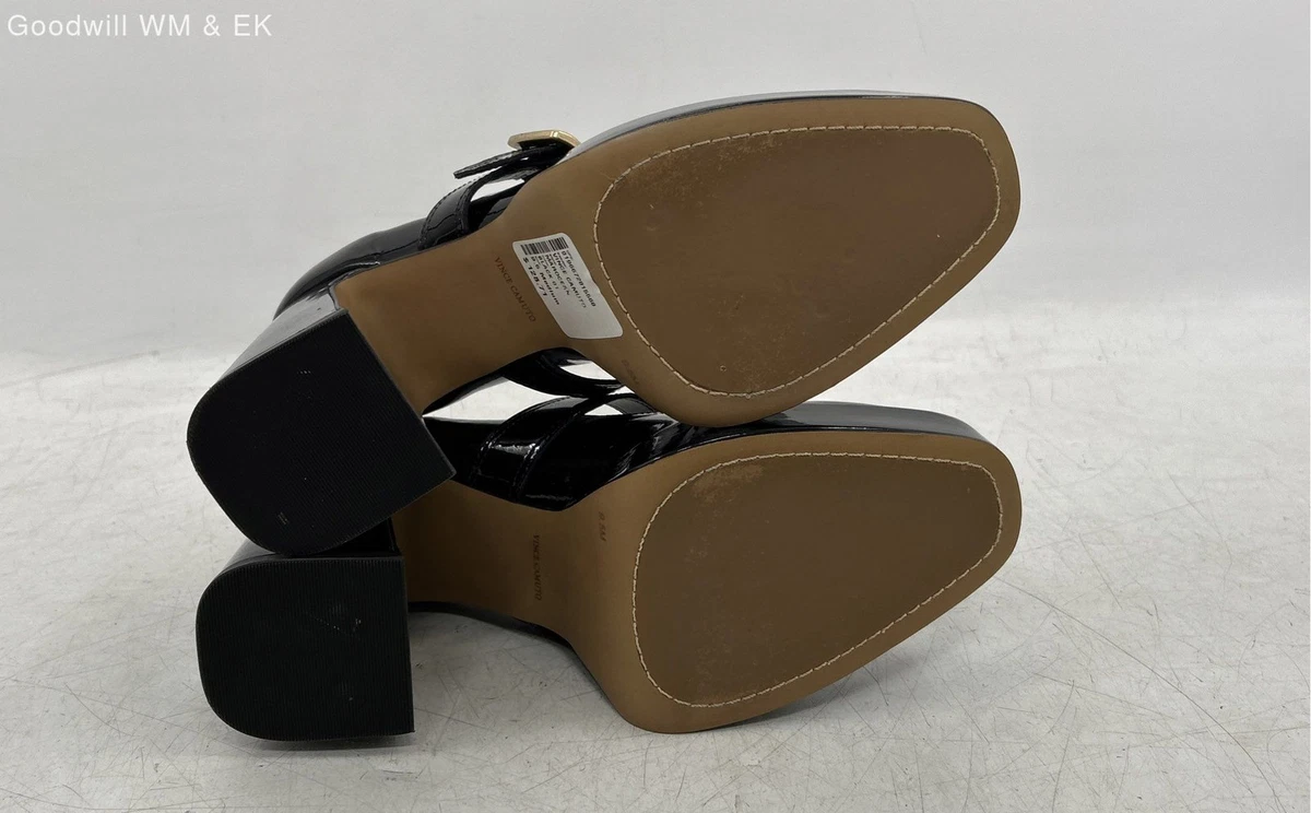 Vince Camuto Marocean 黑色专利 Mary Jane 厚底高跟鞋 9.5 码-