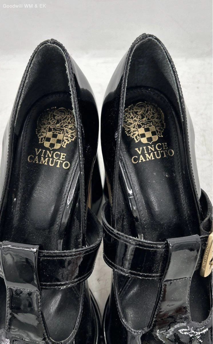 Vince Camuto Marocean 黑色专利 Mary Jane 厚底高跟鞋 9.5 码-
