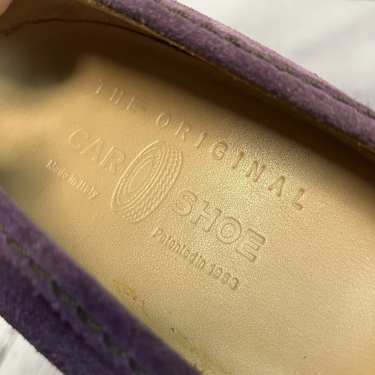 The Original Car Shoe Pumps 女式 37EU 6.5US 紫色麂皮绒流苏高跟鞋-