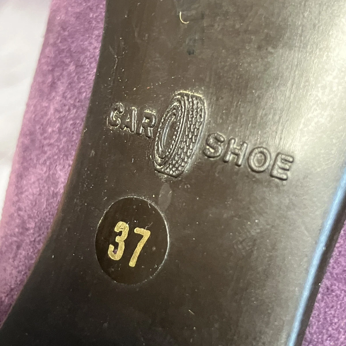 The Original Car Shoe Pumps 女式 37EU 6.5US 紫色麂皮绒流苏高跟鞋-