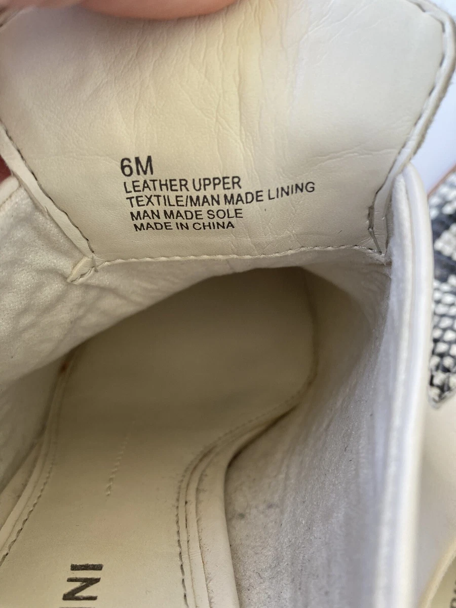 GIANNI BINI 女式 6M 皮革 Macnelle 蛇皮尖头穆勒鞋一脚蹬堆叠-