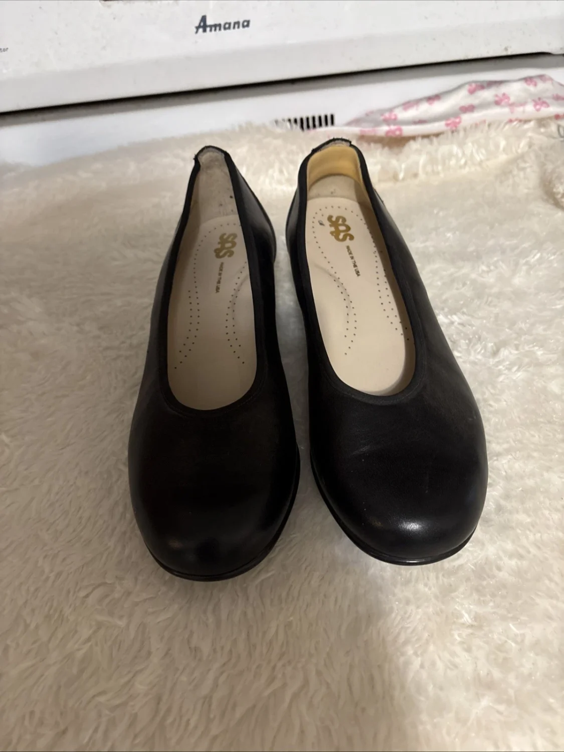 SAS Milano 黑色皮革高跟鞋女式 9W 舒适懒人正装鞋 美国-