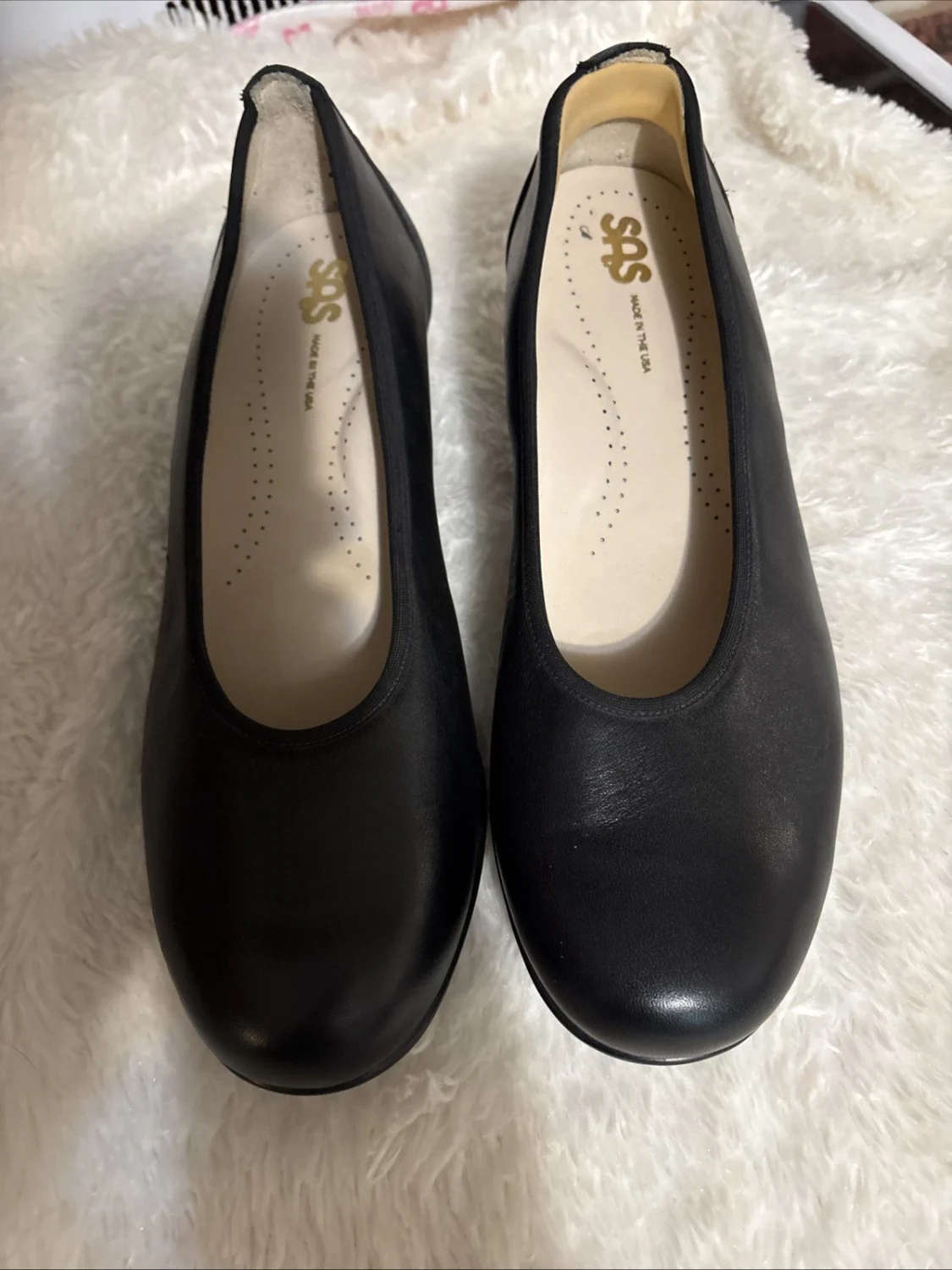 SAS Milano 黑色皮革高跟鞋女式 9W 舒适懒人正装鞋 美国-