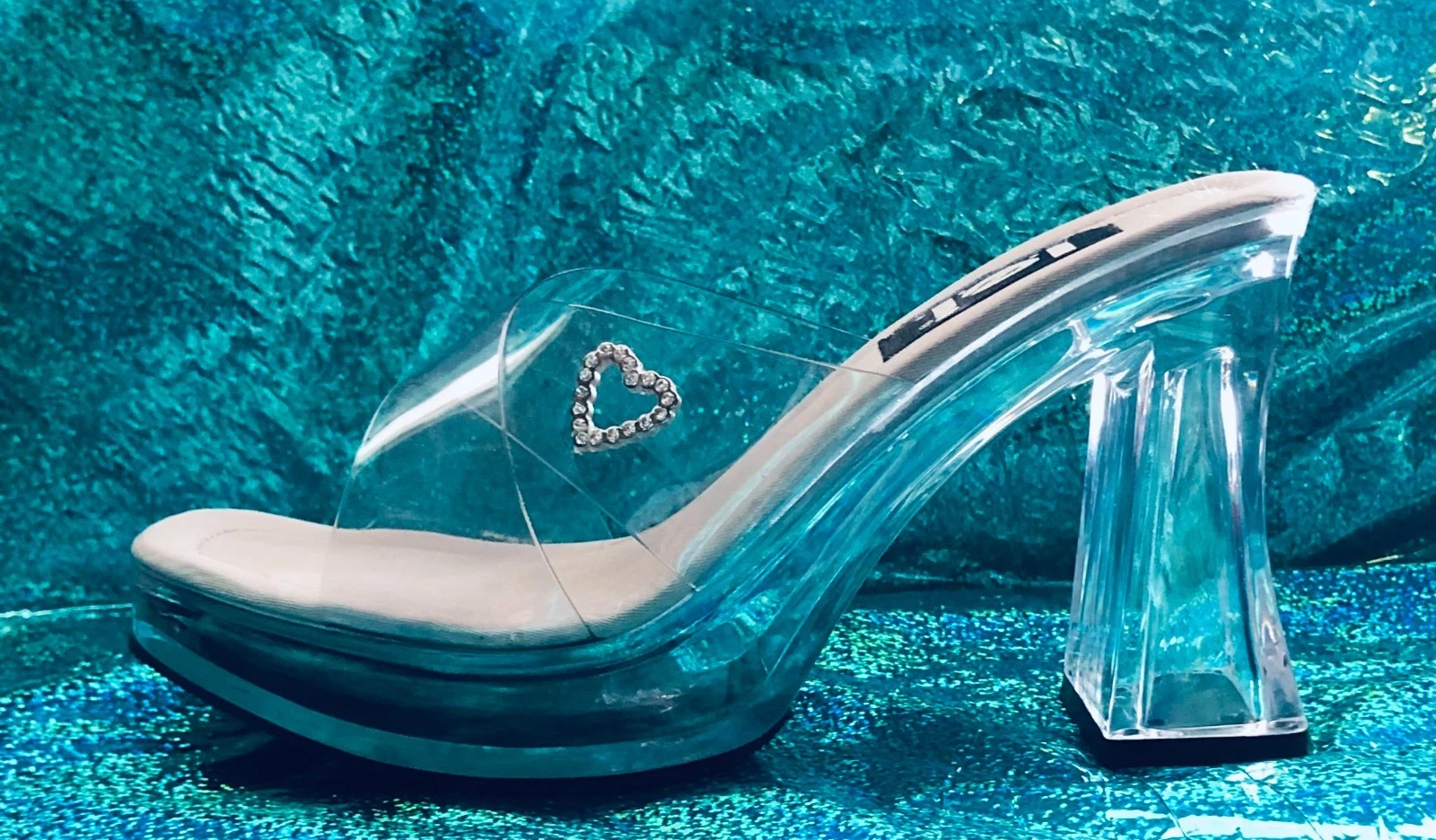 L.E.I. LOVELEE 1 ~ 透明 Chunky 4 英寸 HEELS。 {尺寸 8),-