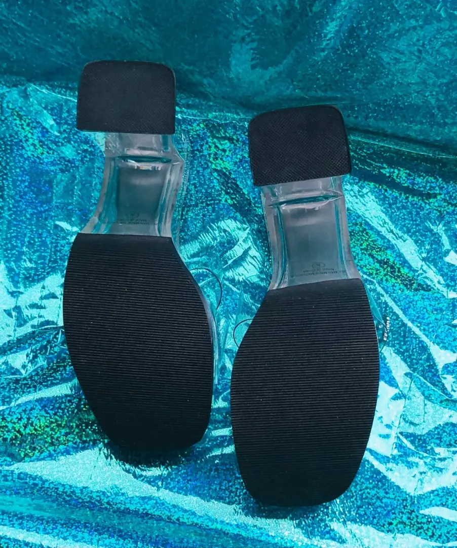 L.E.I. LOVELEE 1 ~ 透明 Chunky 4 英寸 HEELS。 {尺寸 8),-