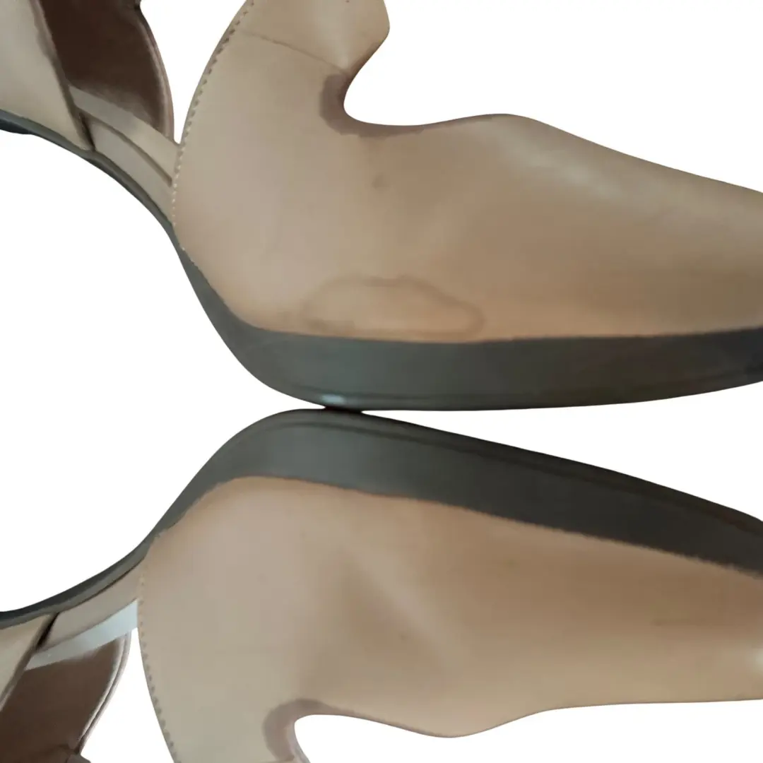 Clarks Collection 女式棕褐色皮革交叉带粗跟玛丽珍鞋-