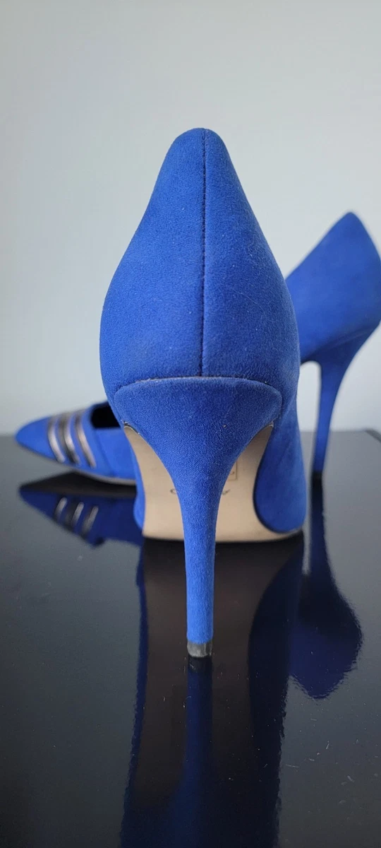 ALDO 皇家蓝色麂皮绒高跟鞋高跟鞋铬头 | 美国码 8.5 EUR 38-