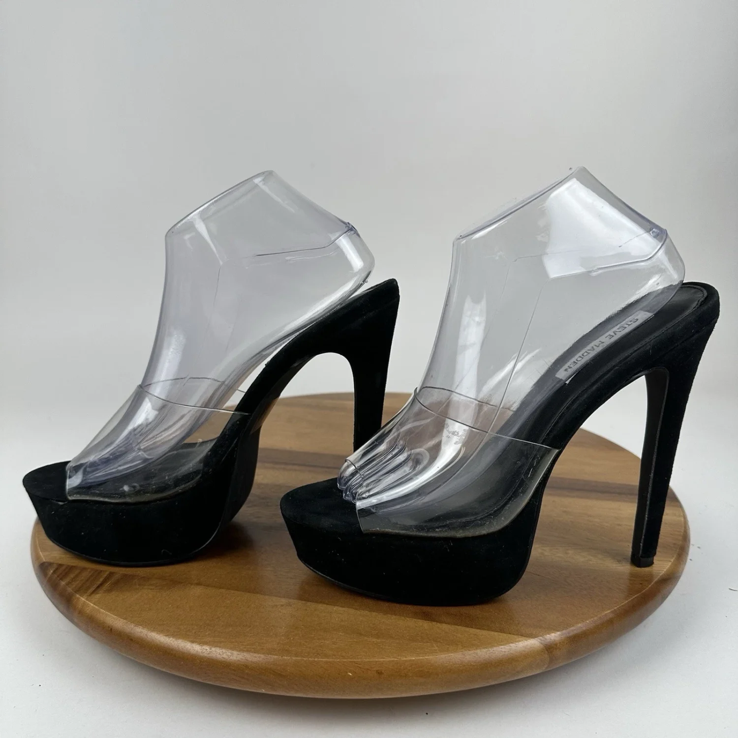 女式 Steve Madden Innocent 黑色一脚蹬厚底高跟鞋 10 M 码-