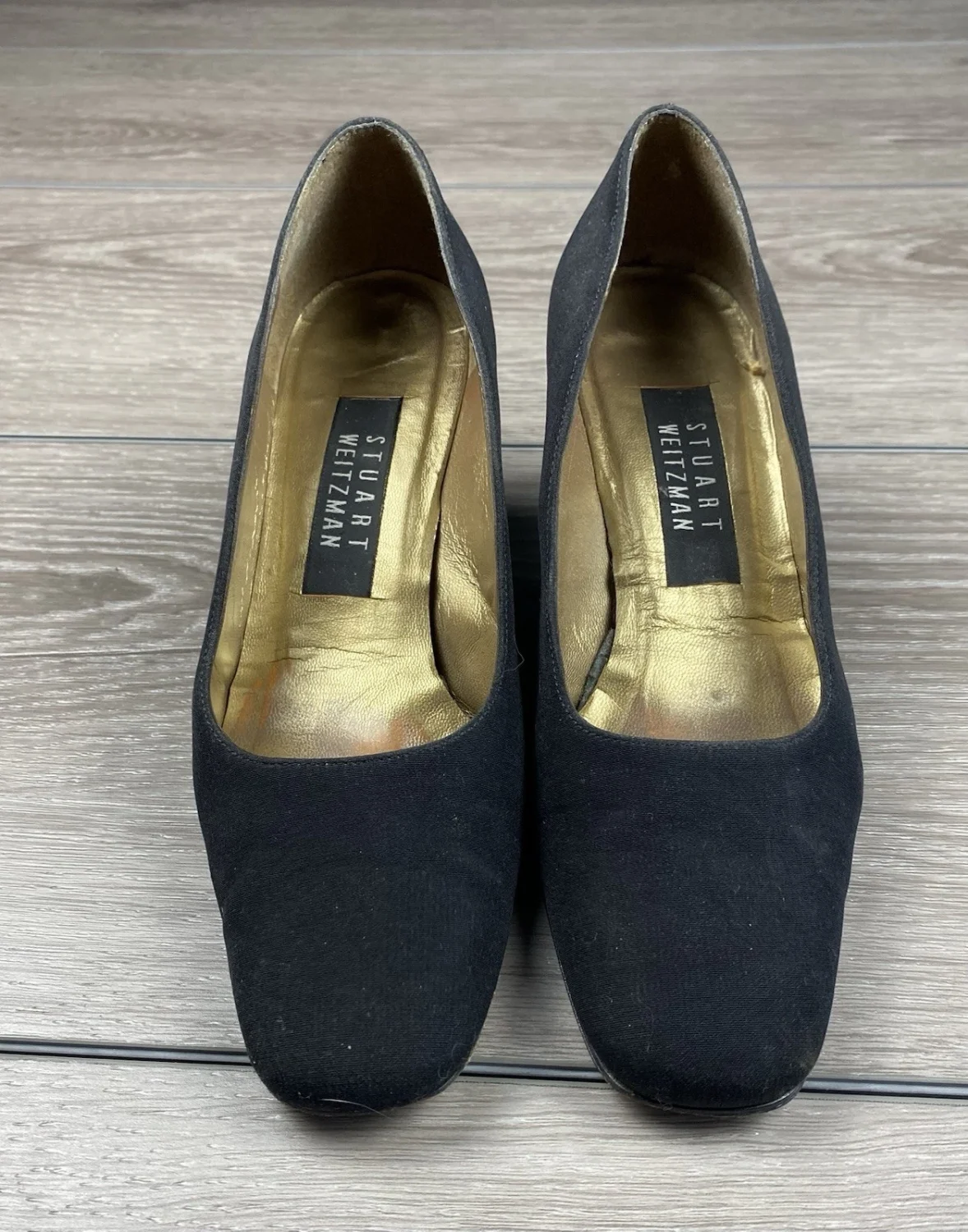 Stuart Weitzman 女式中帮方头高跟鞋黑色 6 B 码-