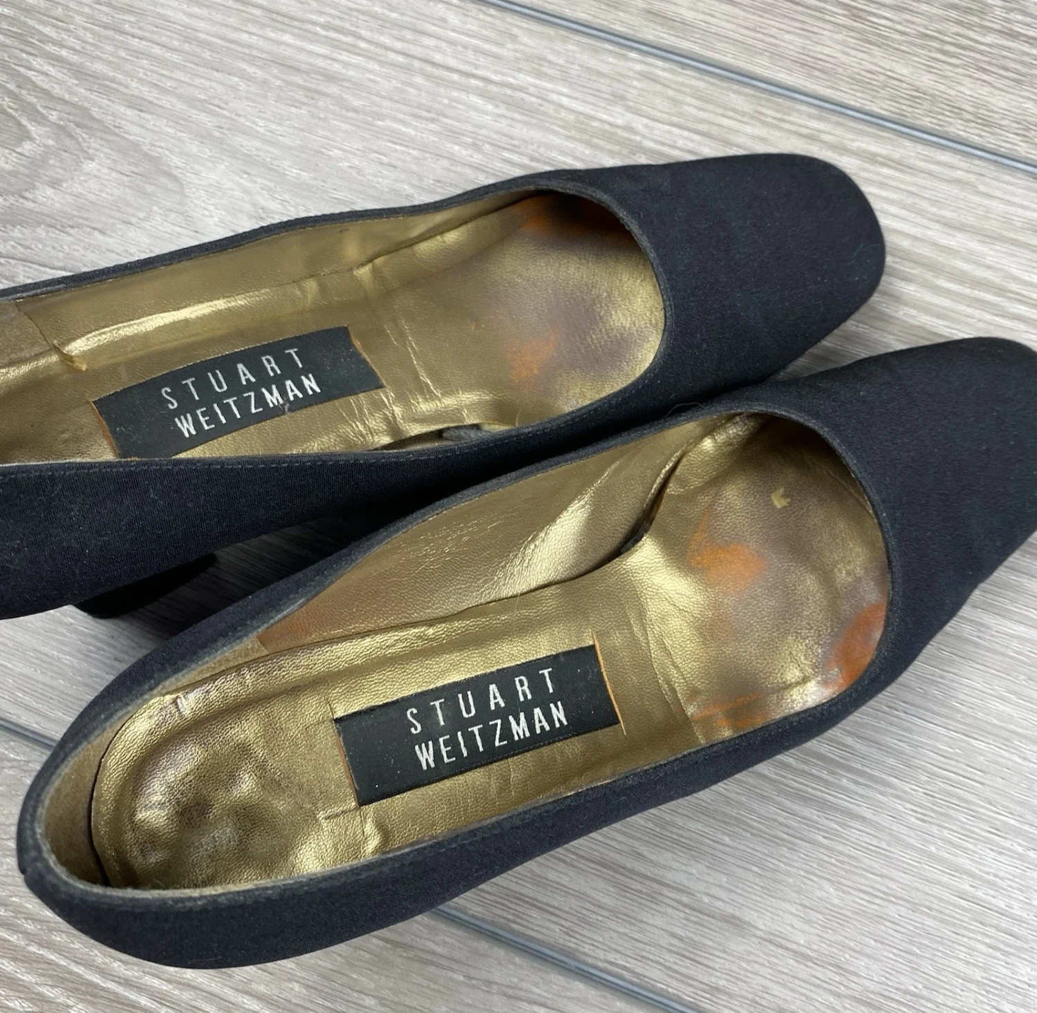 Stuart Weitzman 女式中帮方头高跟鞋黑色 6 B 码-