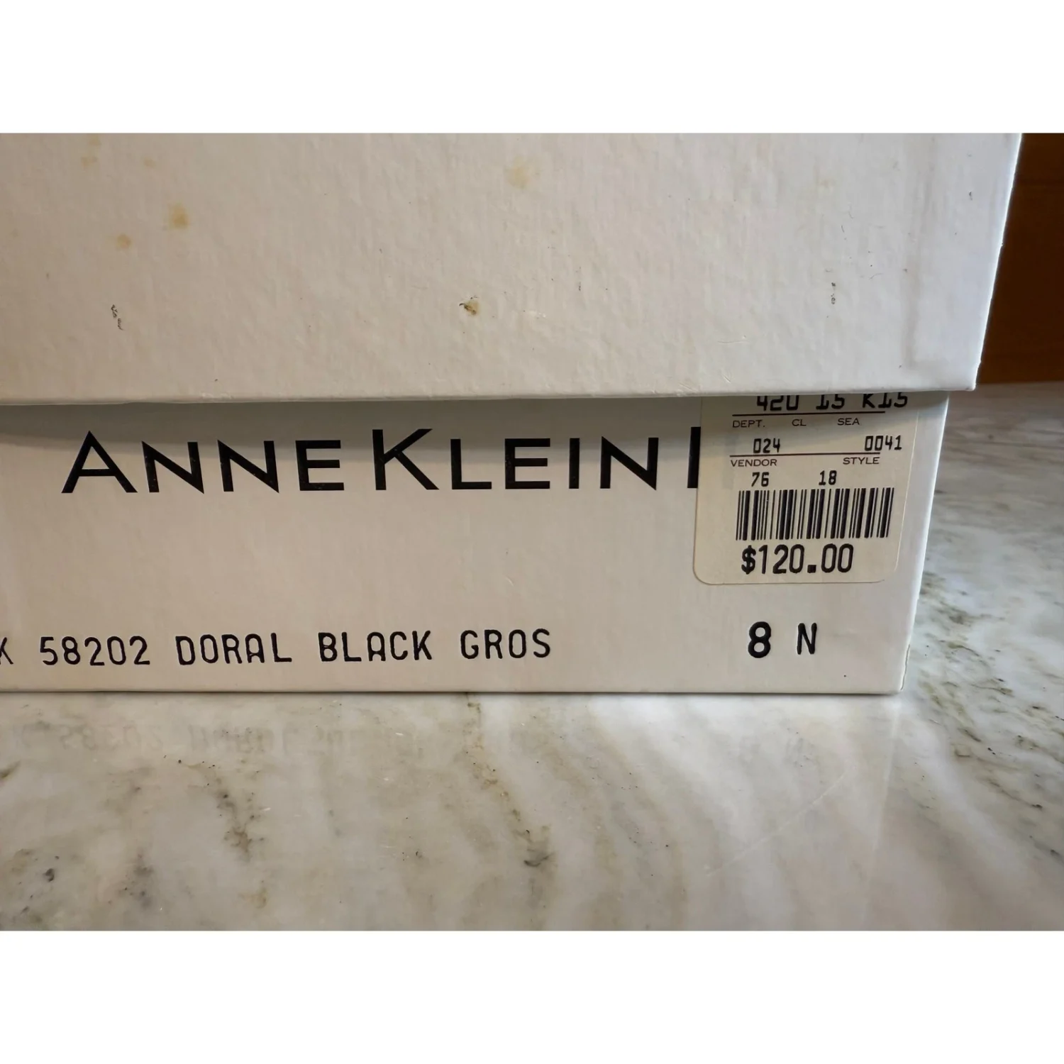 复古 Ann Klein II 多拉罗缎低跟高跟鞋黑色 8N-