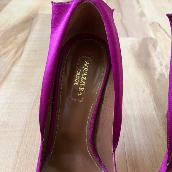 Aquazzura Pumps女式美国8.5欧元38.5 Fuschia粉色麂皮绒皮革高跟鞋鞋-