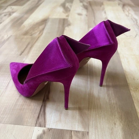 Aquazzura Pumps女式美国8.5欧元38.5 Fuschia粉色麂皮绒皮革高跟鞋鞋-