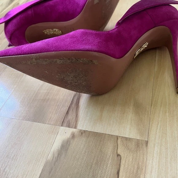 Aquazzura Pumps女式美国8.5欧元38.5 Fuschia粉色麂皮绒皮革高跟鞋鞋-
