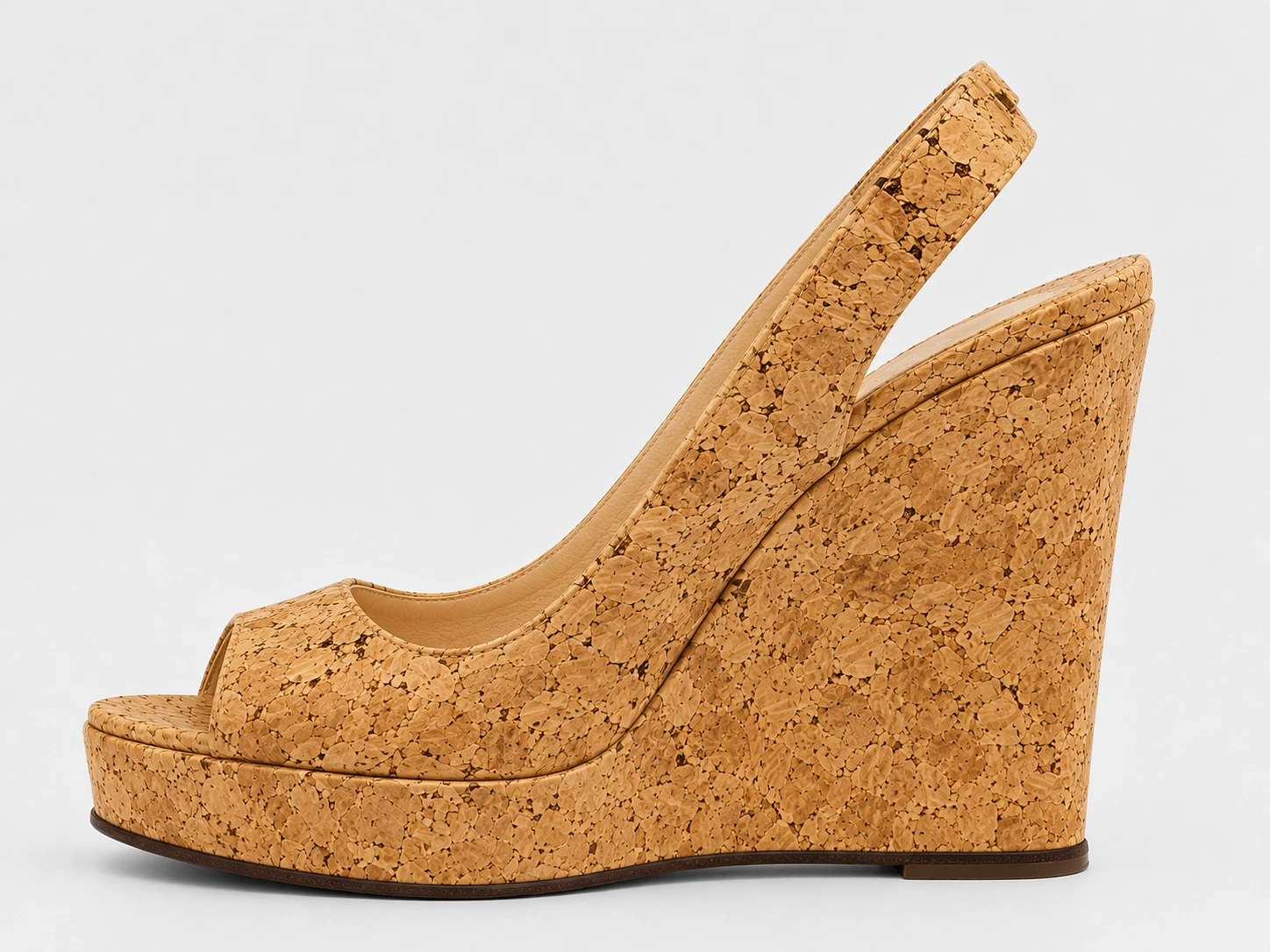 $895 CHRISTIAN LOUBOUTIN 软木楔形凉鞋(35 EU;5 US)二手带缺陷美人-