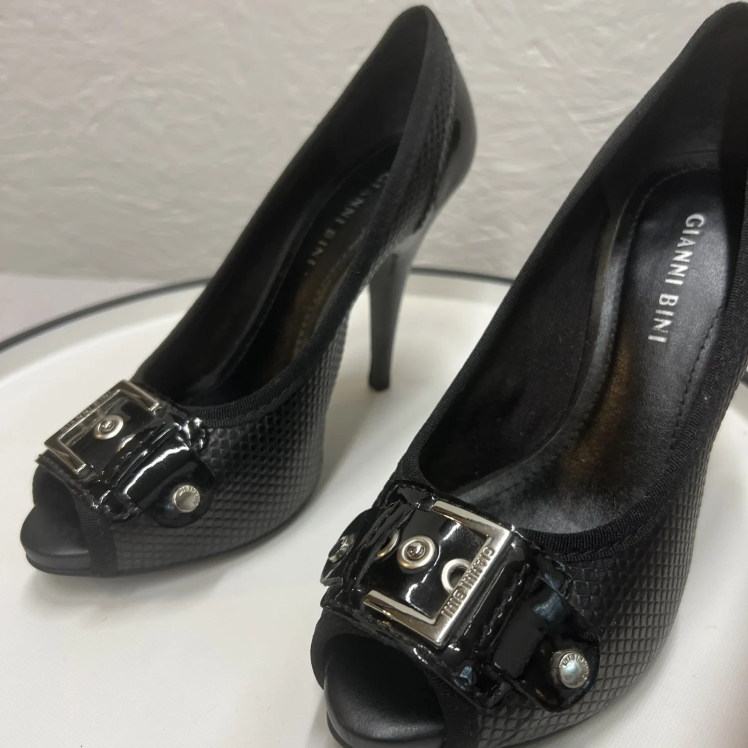 女士 Gianni Bini 正装鞋细高跟鞋露趾高跟鞋 7 码黑色圆点 Y2k-