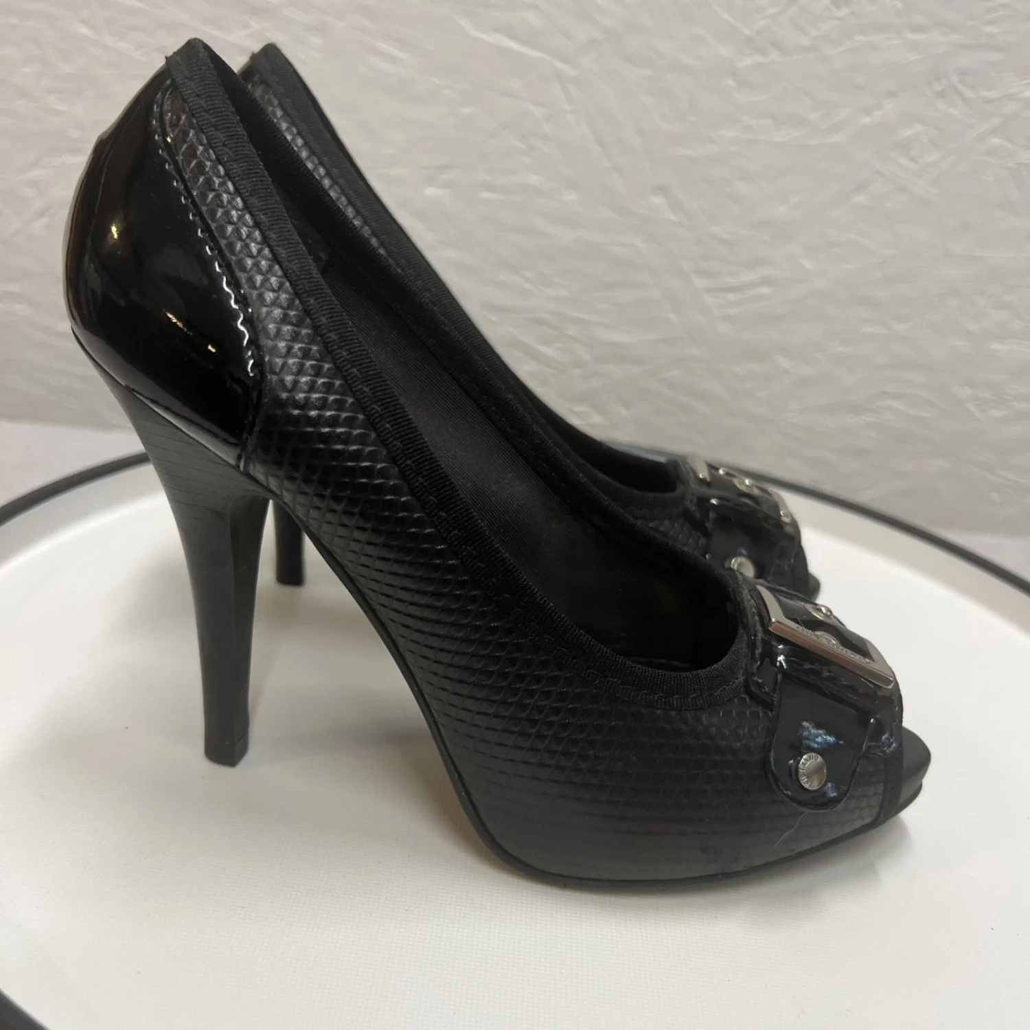 女士 Gianni Bini 正装鞋细高跟鞋露趾高跟鞋 7 码黑色圆点 Y2k-
