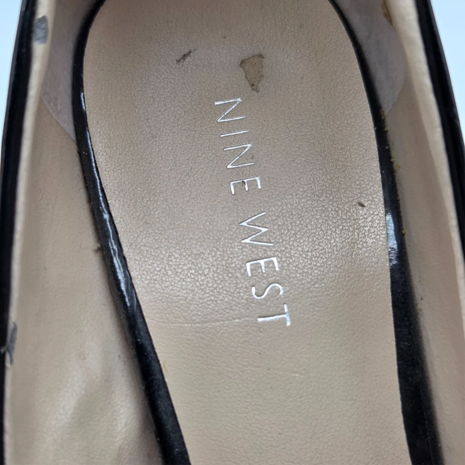 Nine West Melissa Pumps 女式 8.5M 码黑色皮革高跟鞋杏仁鞋头-