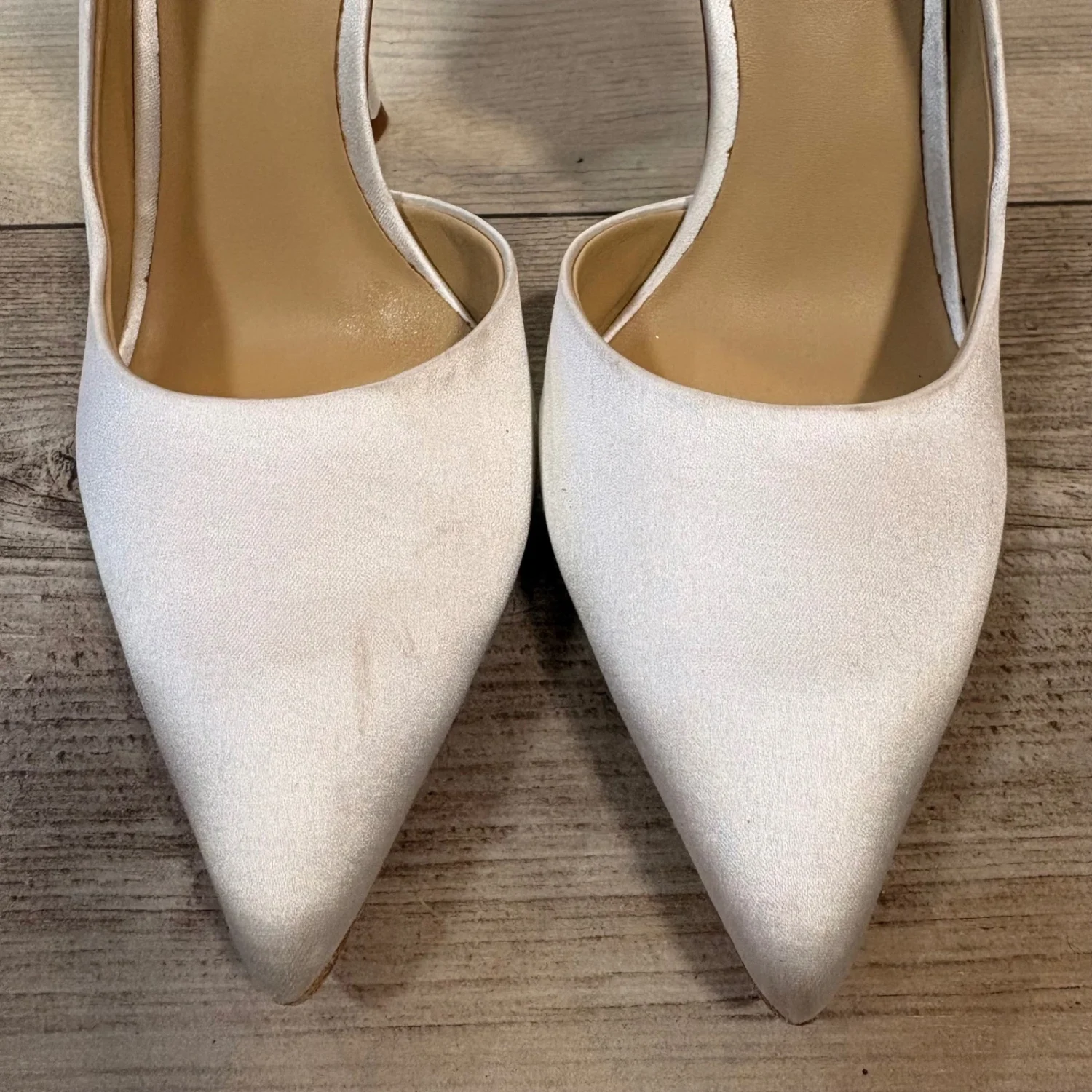 Anthropologie Badgley Mischka 白色 Alejandro 尖头高跟鞋 D'Orsay-